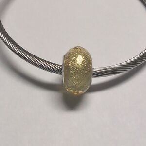 Yellow Glittery Charm for Pandora Style Bracelet